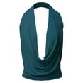 thumbnail image 2 of A2Y Women's Sexy Drape Front Deep V-Neck Cowl Neckline Halter Backless Party Club Top Teal 3XL, 2 of 6