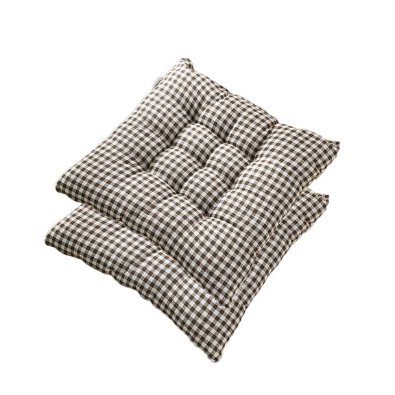 2 Pack Chair Cushions with Ties, 15.75x15.75 Inch Tufted Seat Cushions for Dining Chairs, Non-Slip Polyester Chair Pads for Kitchen Office Patio Indoor Outdoor Use