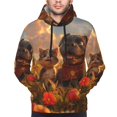 thumbnail image 4 of KLL Cat Dog Friendship Print Mens Hoodie Long Sleeve Casual Pullover Hooded Sweatshirt Fashion Drawstring Hoodies with Pocket-Medium, 4 of 6