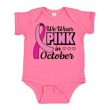

Inktastic Breast Cancer Awareness We Wear Pink in October Gift Baby Girl Bodysuit