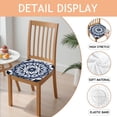 thumbnail image 2 of Blue Mandala Seat Covers for Dining Room Chairs Set Of 6,Stretch Printed Washable Chair Seat Cover with Elastic Ties and Button,Removable Waterproof Couch Cushion Covers, 2 of 6