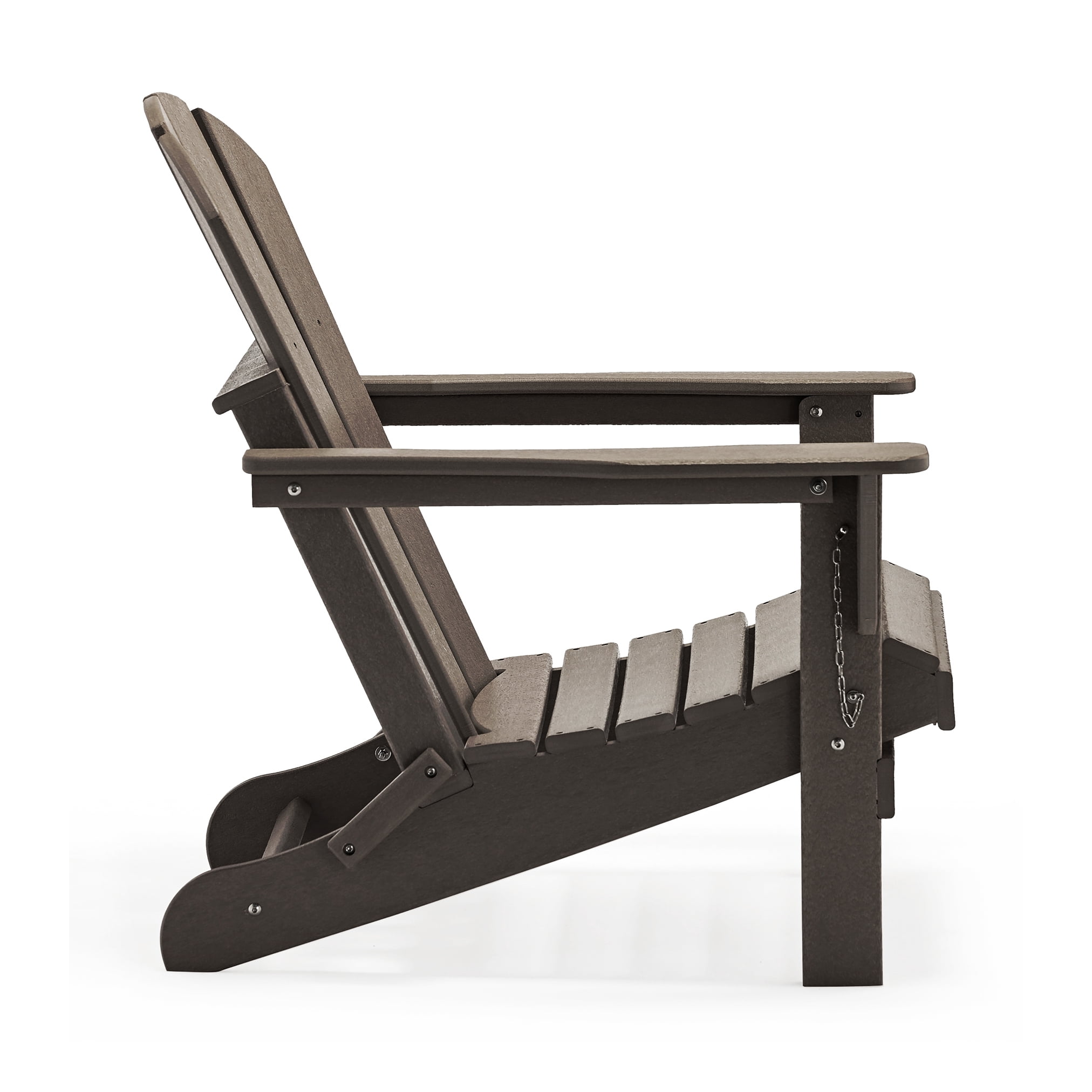 PORCHSIDE Outdoor Folding Adirondack Chair (Set of 2), Dark Brown