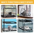 thumbnail image 4 of OhhGo Double Layer Cat Window Perch, Cat Hammock Sturdy Cat Window Bed Perch Furniture  Cat Shelf for Multiple Cats, Indoor Window Mounted, Black, 4 of 8