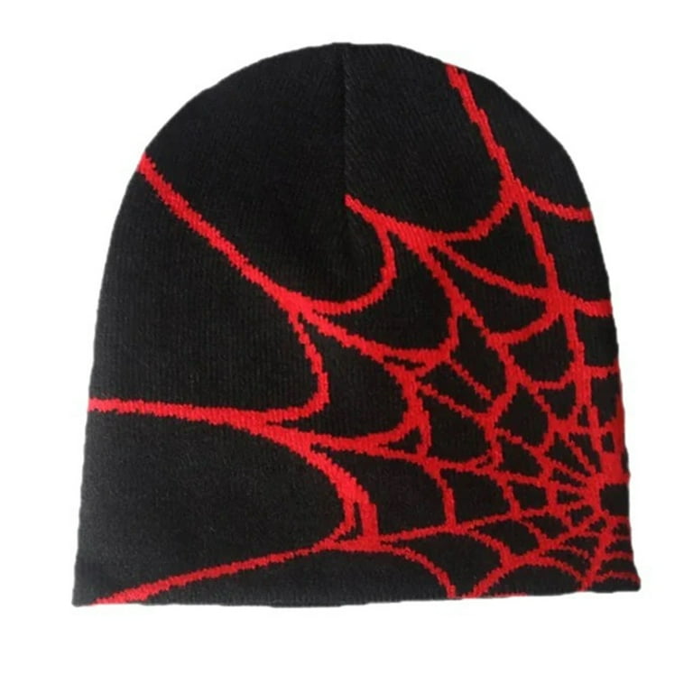 QUSENLON Y2K Beanie Spider Web Hat Y2k knit Beanie Hat QUSENLON Y2K Beanie Spider Web Hat Y2k knit Beanie Hat