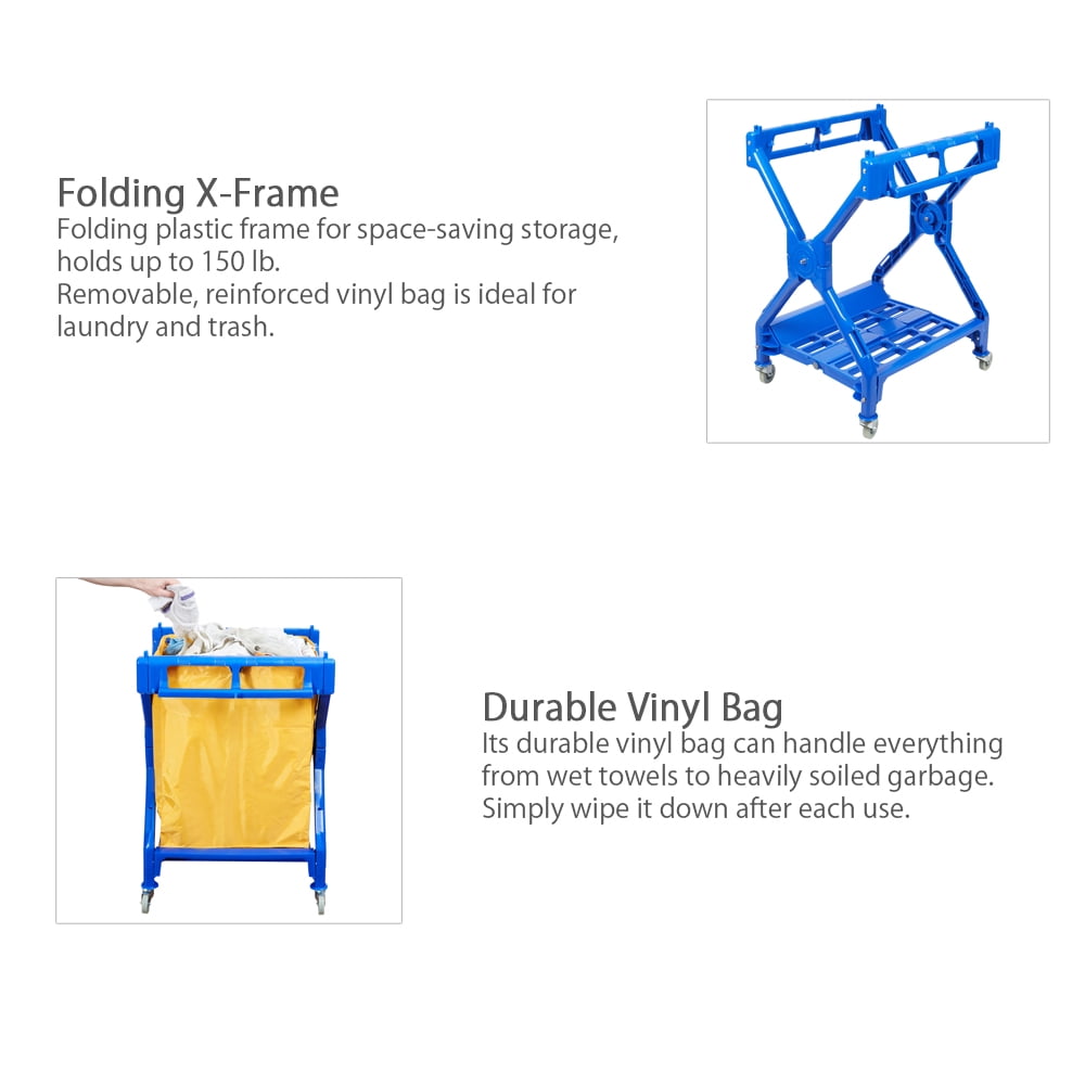 X Shape Plastic Heavy Duty Laundry Hamper Laundry Cart
