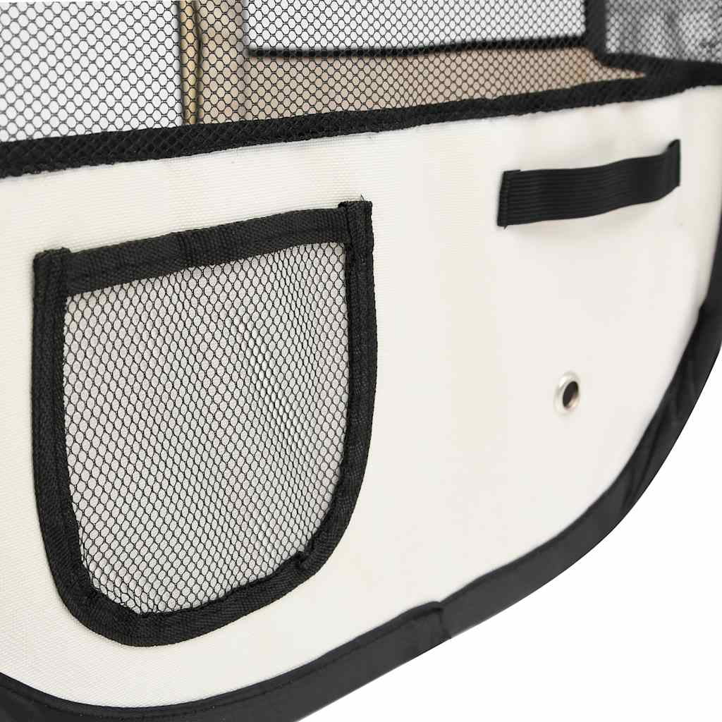 vidaXL Foldable Dog Playpen with Carrying Bag Black 57.1"x57.1"x24"
