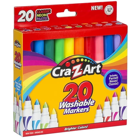 Cra-Z-Art Super Washable Broadline Markers - 20 Count - Walmart.com