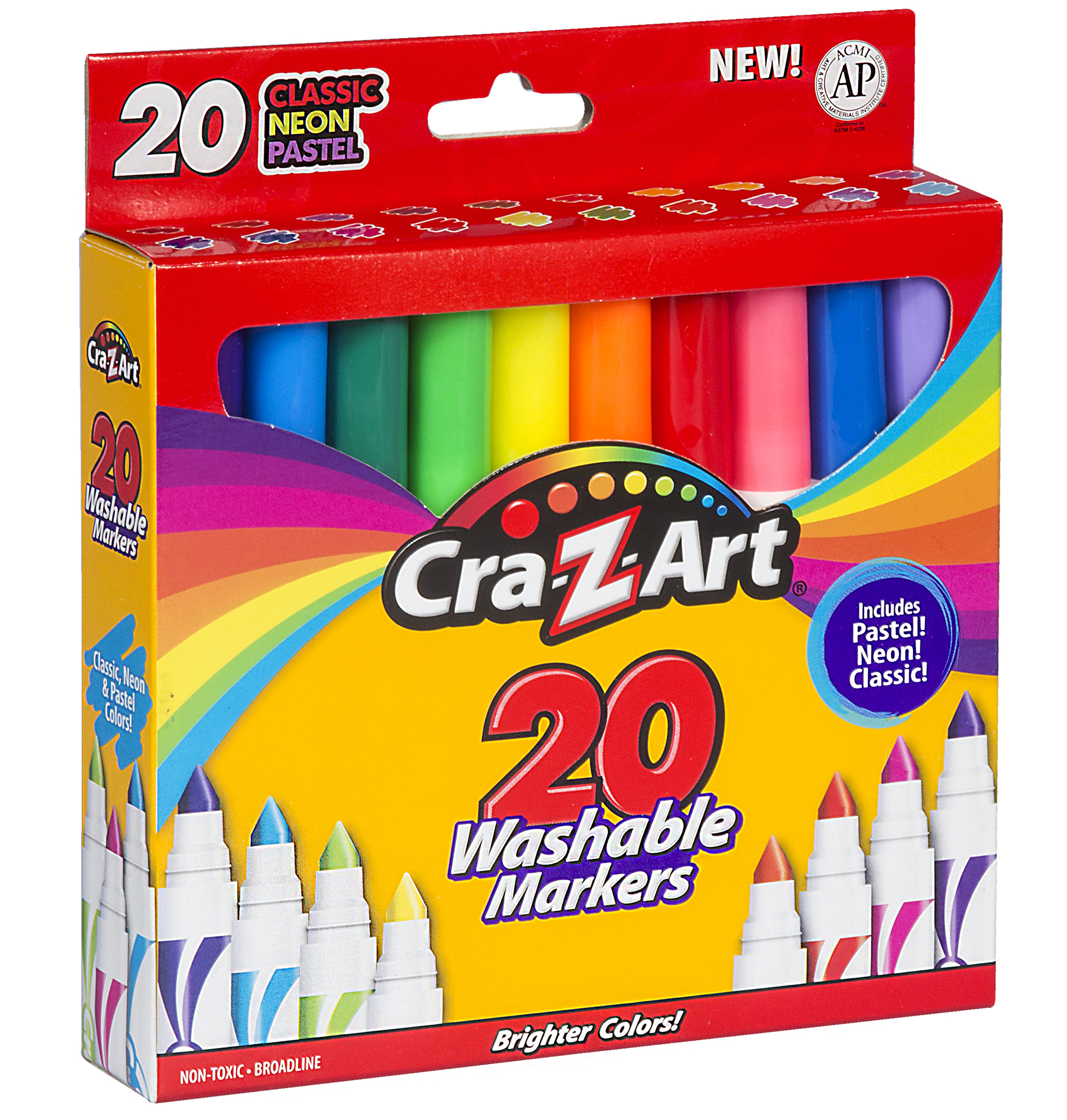 Cra-Z-Art 20 Count Multicolor Broad Line Washable Markers, Back to School Supplies - image 4 of 10