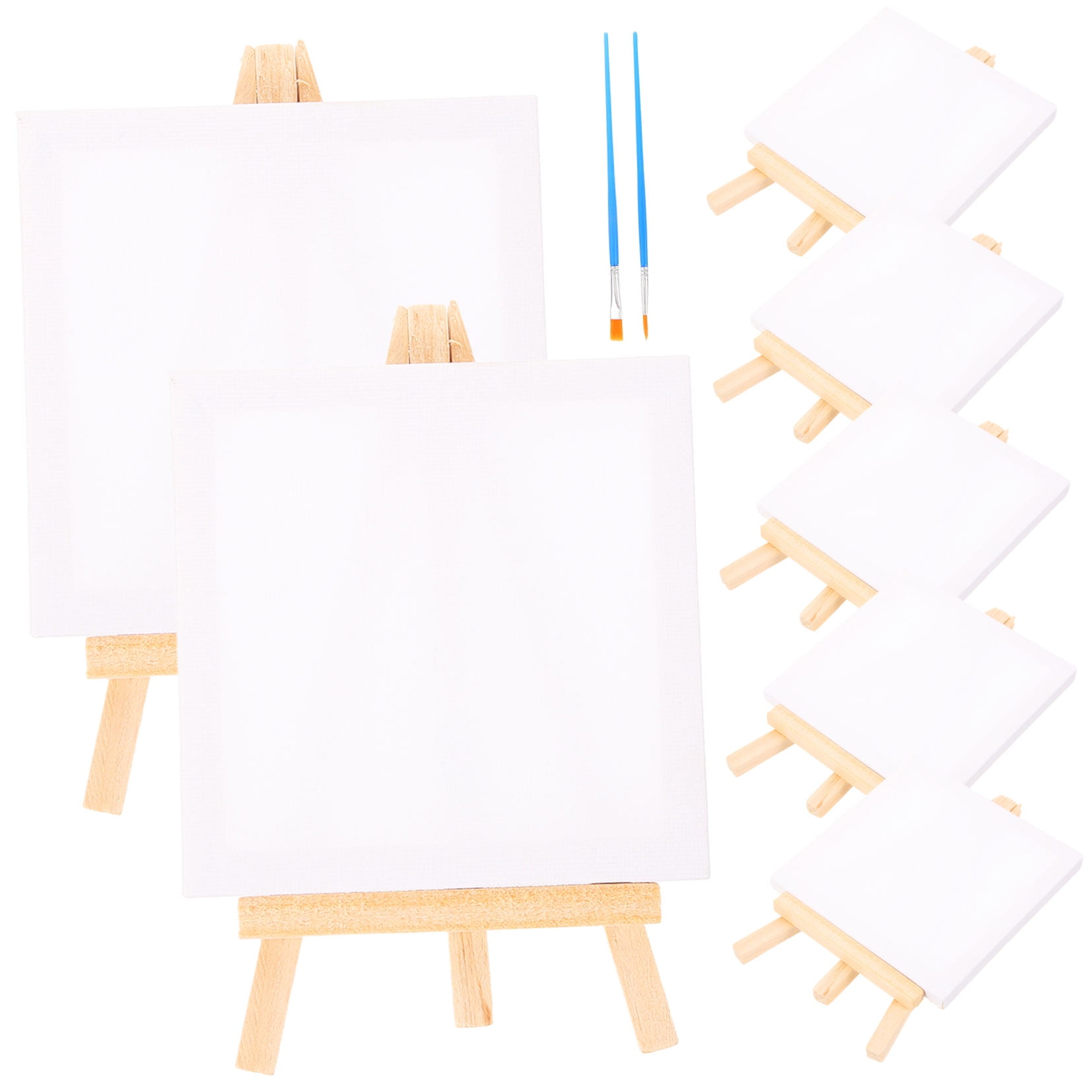 Tineasur 6-Pack Small White Wood Easels for Painting, Portable Multifunctional Art Display Stands