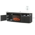 thumbnail image 2 of BELLEZE TV Stand with 23" Electric Fireplace Heater, 68" Entertainment Center for TV Up to 75", Media Console Table with Cable Management for Living Room, Bedroom - Ebony, 2 of 7