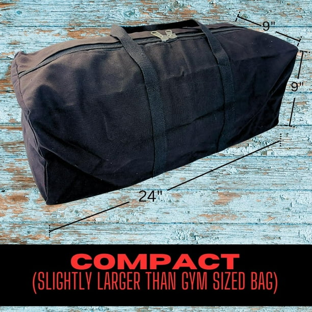 ADROIT Black Canvas Duffle Bag 24 x 8 x 8 Heavy Duty Construction Secure Locking Zipper Ideal for Travel Storage Walmart Business Supplies
