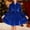 Blue, variant on Women's Velvet Dress Fashion Long Sleeve Button V Neck High Waist Tiered A-Line Skater Cocktail Party Mini Dresses Black M