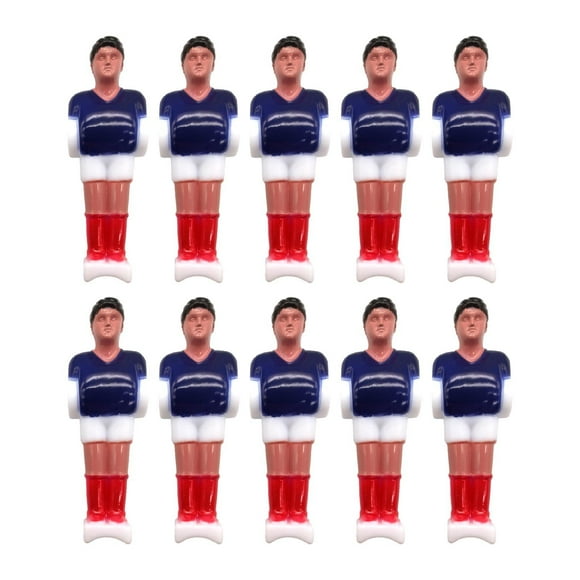 Juego de 10 figuras de futbolín, figuras de futbolín, jugadores de futbolín, accesorio práctico y compacto Azul oscuro rojo