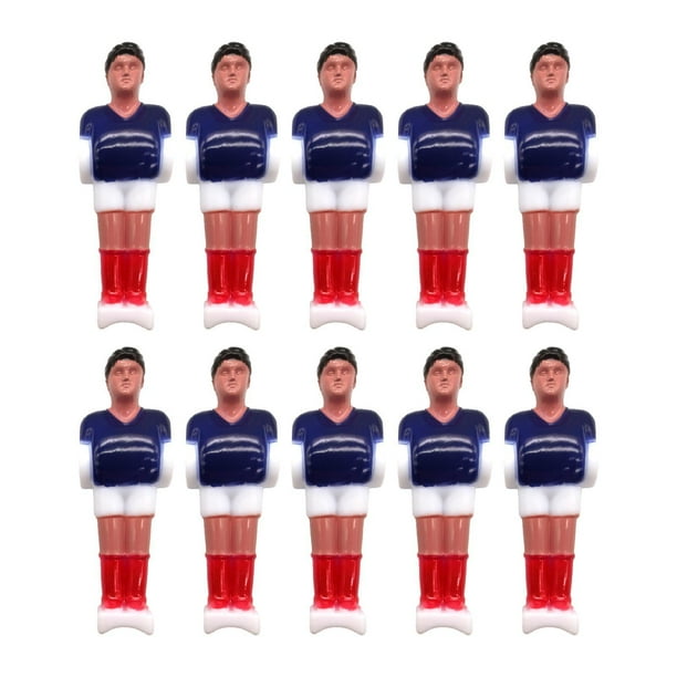 10x Futbolines de repuesto para hombre, equipo de fútbol, jugadores de fútbol Azul oscuro rojo