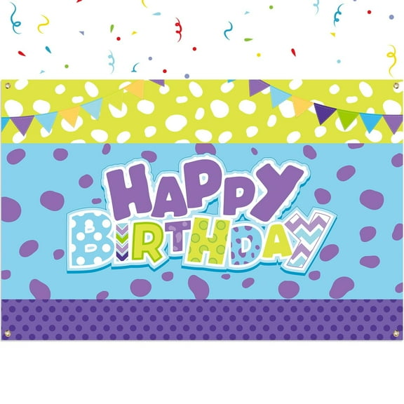 Monsters Birthday Party Backdrop 5 x 3 FT Polyester Cartoon Monster Theme Wall Banner for Birthday Decorations Baby Shower or Photography Background Animated Blue Green Purple Hanging Supplies