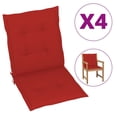 thumbnail image 1 of Charmma Garden Chair Cushions 4 pcs Red 39.4"x19.7"x1.2", 1 of 7