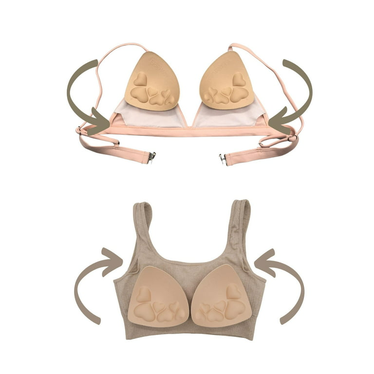 Healifty 8Pcs anti exposure chest pad sports bra inserts swimsuit bra pads  bikini inserts Bra Pads for Sports Bra removable bra pads foam padding