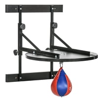 Speed Bag Wall Mount - Boxing Speed Bag Platform with 360° Swivel - Adjustable Height - Heavy-Duty Steel - Includes 7" Speedball