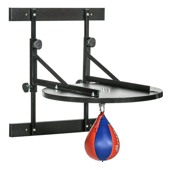 Speed Bag Wall Mount - Boxing Speed Bag Platform with 360° Swivel - Adjustable Height - Heavy-Duty Steel - Includes 7" Speedball