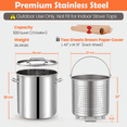 thumbnail image 2 of ARC 100-Quart Stainless Steel Seafood Boil Pot with Basket and 48 inch Large Mixing Paddle,Crawfish, Crab, Lobster, Shrimp Boil Stock Pot with Strainer,Turkey Fryer Pot,24 Gallon (48'' Paddle, 100 QT, 2 of 5