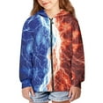thumbnail image 3 of Xoenoiee Blue Red Lightning Girls Boys Zip-Up Hoodies Kids Fall Winter Warm Sweatshirt Jacket with Pocket Youth Long Sleeve Shirt Top Teen Clothes Outfits, 11-13 Years, 3 of 7