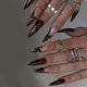 thumbnail image 1 of Uñas postizas adhesivas IMRAIN marrón con estampado de leopardo estilo stiletto 24 piezas, 1 of 7