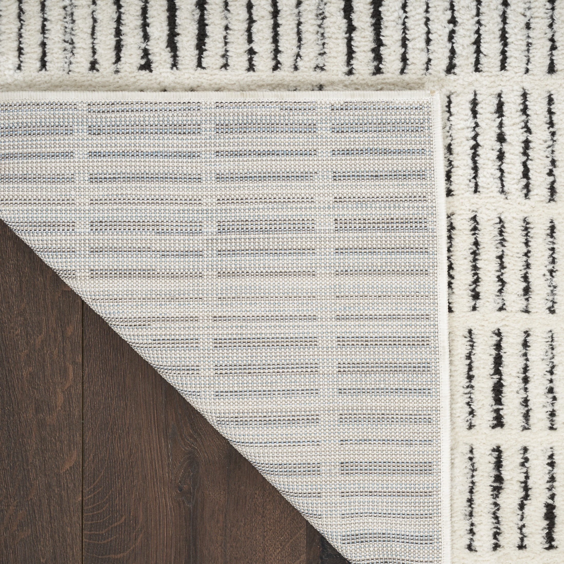 Nourison Cozy Modern 2'2" x 6' Ivory Black Scandinavian Indoor Rug