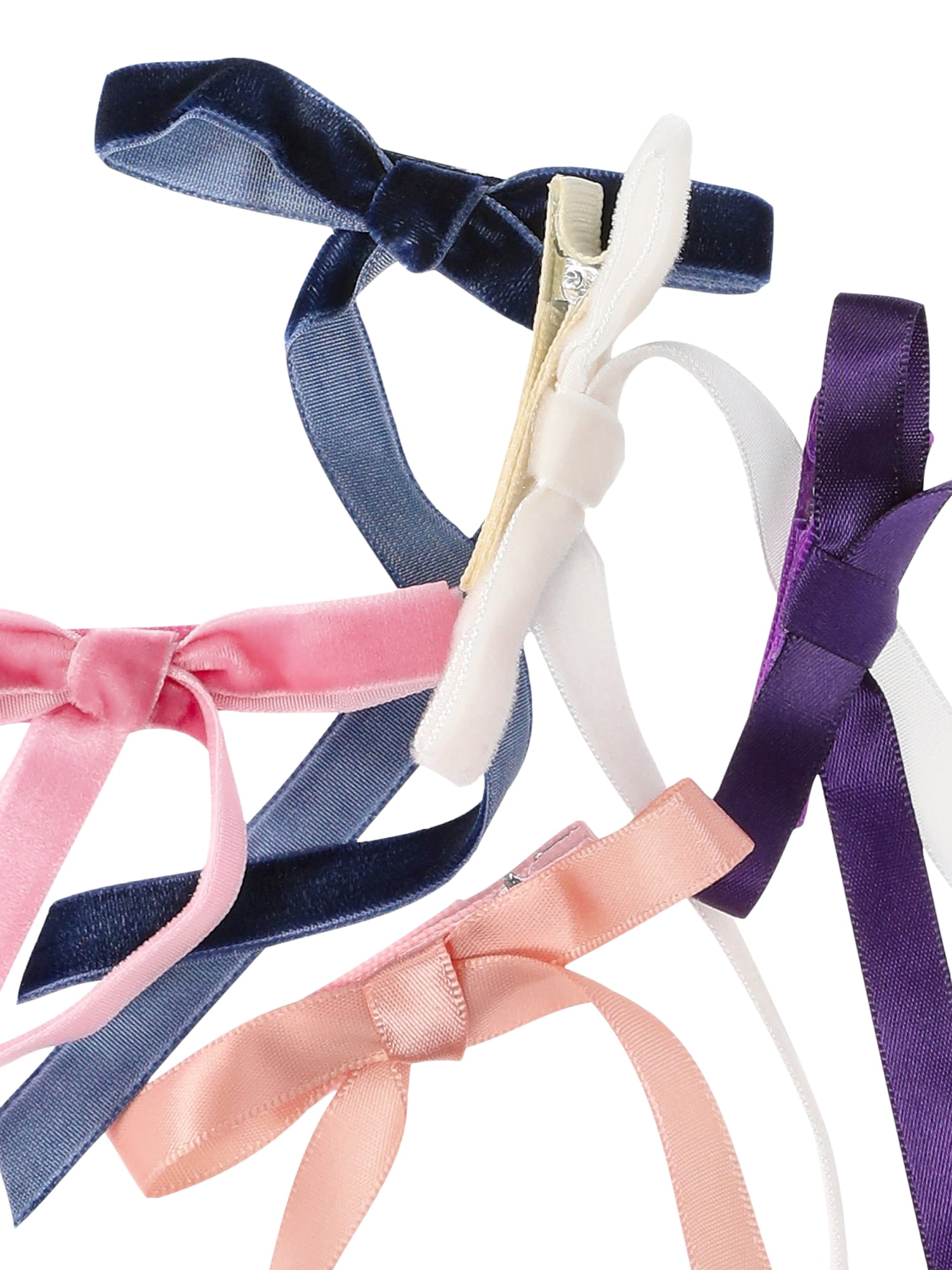Wonder Nation Bow Hair Clip Set, 5-Piece,