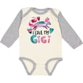 thumbnail image 3 of Inktastic I Love My Gigi Pink and Blue Fox with Hearts Boys or Girls Long Sleeve Baby Bodysuit, 3 of 5