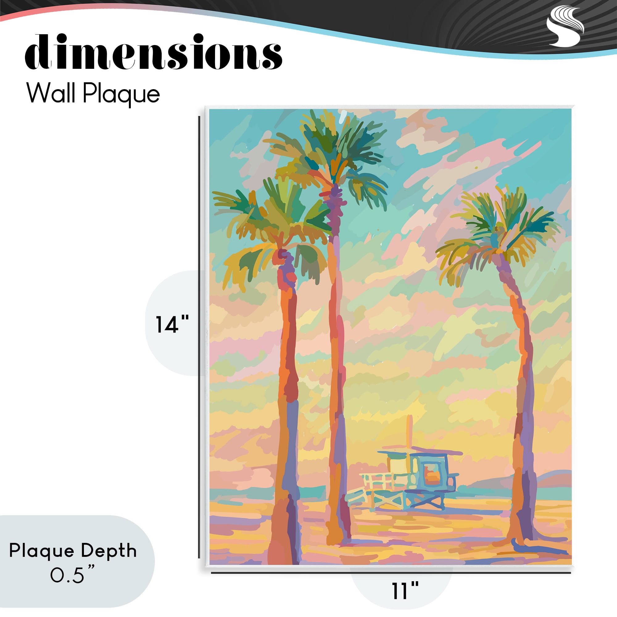 Stupell Industries Beachside Palms Abstraction Wall Plaque Art, design by Amelia Noyes