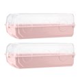 thumbnail image 1 of Caja de plástico transparente para guardar zapatos, 2 unidades, tipo concha gruesa, organizador para el hogar y la tienda (rosa), 1 of 8
