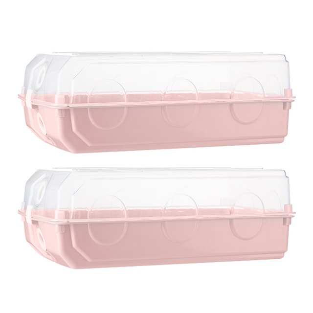 Caja de plástico transparente para guardar zapatos, 2 unidades, tipo concha gruesa, organizador para el hogar y la tienda (rosa)
