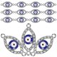 thumbnail image 3 of 20 piezas de dijes de doble agujero con forma de ojo malvado, joyería DIY, colgante, conector, collar, dijes colgantes, 3 of 5