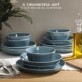 thumbnail image 4 of Gibson Home Summer Shades - Juego de vajilla de porcelana (16 piezas, platos y cuencos, para 4 personas), color azul, 4 of 5