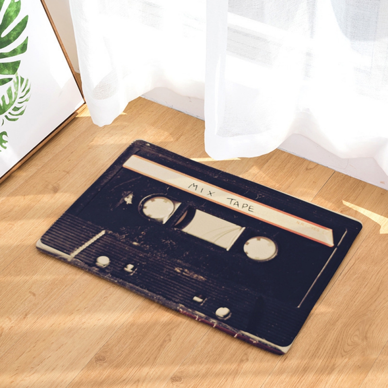 Decorative Mixtape Cassette Funny Retro Vintage Doormats Cassette Tape
