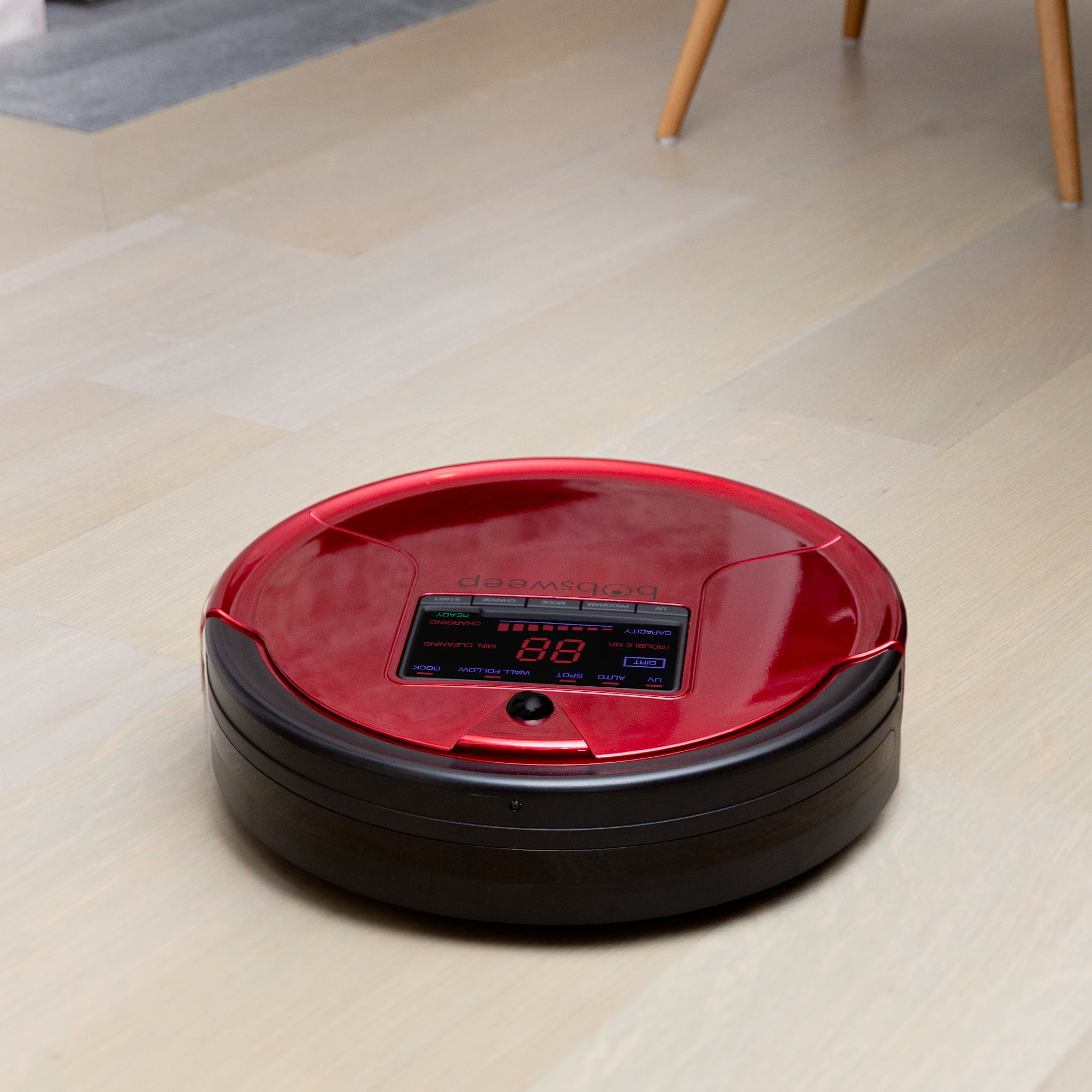 Robotic Vacuum Cleaner and Mop, Rouge, Remote Control Option bObsweep