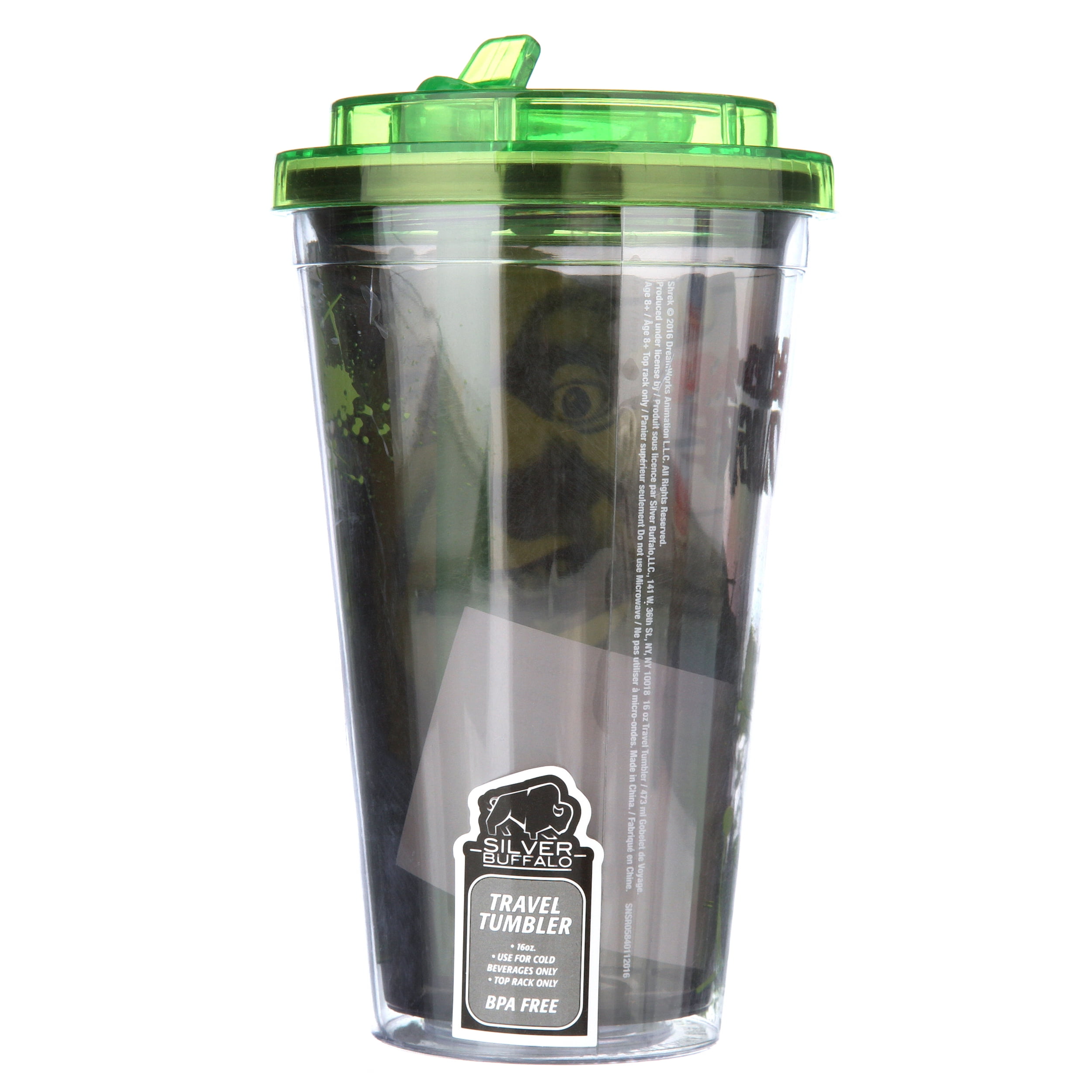 Shrek Plastic Flip Straw Cold Cup