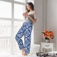 thumbnail image 5 of Salouo Stylized Flowers Vintage Boho Print Women's Pajama Pants Casual Loose Sweatpants PJs Flowy Pants Drawstring Palazzo for Women Wide Leg Pants Lounge Pajama -Large, 5 of 8