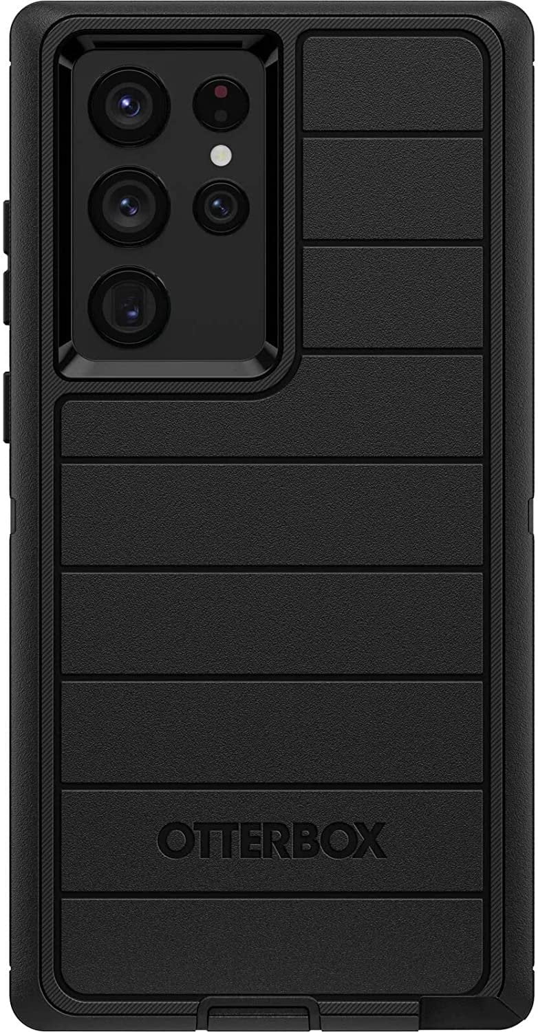 OtterBox Defender Kickstand Holster Cell Phone Case for Samsung Galaxy S22 Ultra, Black
