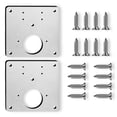 thumbnail image 2 of Gabinete de acero inoxidable Placa de reparación de la bisagra de puerta de madera Plantilla universal con conjunto de montaje de tornillo Cocina Soporte de dormitorio 2 placas 16 tornillos Kearding TO001029-02B, 2 of 6