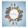 thumbnail image 3 of Ambesonne Charleston Shower Curtain, Buildings on a Globe, 69"Wx75"L, Multicolor, 3 of 3