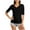 Black, variant on ameIAEA Womens Short Sleeve V Neck T-Shirts Solid Color Basic Tee Tops Casual Summer Clothes