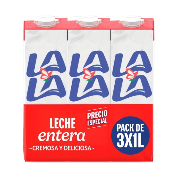 Leche Lala UHT  entera 3 pzas 1 l c/u