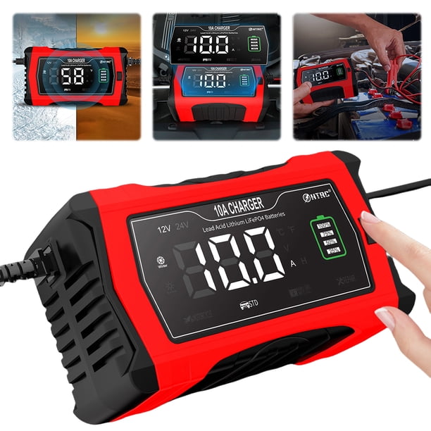 Mantenedor Del Cargador Batería Automático Reparación Pulso 10A 12V Y 24V