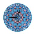 thumbnail image 1 of Reloj de pared caleidoscopio fractal azul turquesa - Reloj de pared silencioso que no hace tictac de 10 pulgadas - Estilo rústico retro decorativo para sala de estar, cocina, hogar, baño y dormitorio, 1 of 7