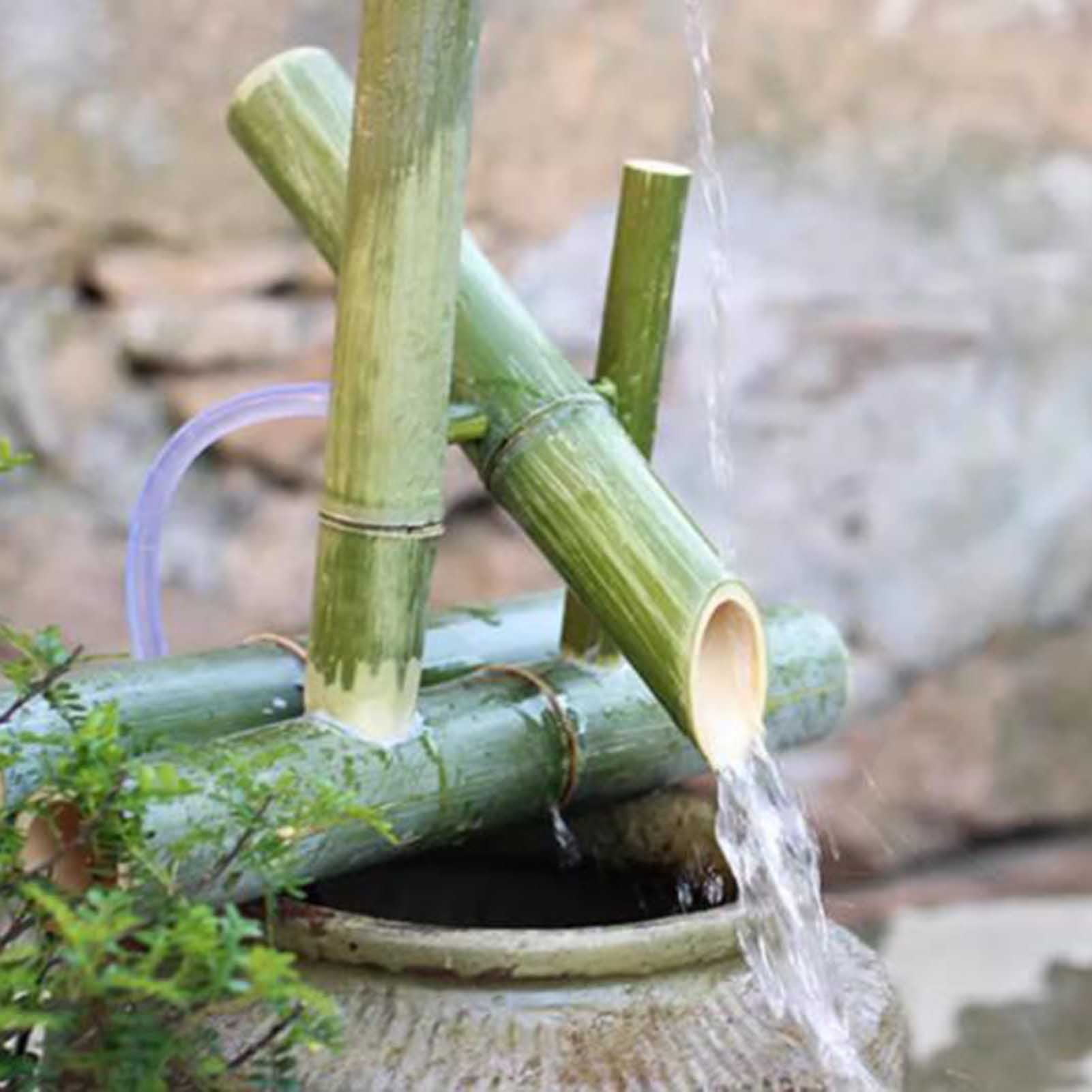 Bamboo Water Fountain With Pump,Japan Garden Waterfall Outdoor Water Fountain Spout,Outdoor Feature Pond Decor for Garden Decoration