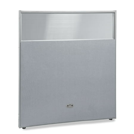 OFM RiZe Series Model PG6360 63" x 60" Vinyl Panel with Polycarbonate, Gray with Gray Frame