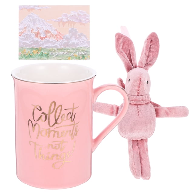 GOOHOCHY 1 juego de adorable taza de cerámica con opción de regalo de cumpleaños para amigos, tazas pequeñas portátiles