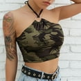 thumbnail image 2 of ITFABS Women's Printed Vest Tops, Sleeveless Halter Bustier Tops, 2 of 7