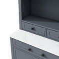 thumbnail image 2 of Modern 83.7inch High Kitchen Pantry, Freestanding Tall Kitchen Hutch with Faux Marble Top,Cupboard Cabinet with 5 Storage Drawers and Adjustable Shelf, Set of 2 (Gray), 2 of 11